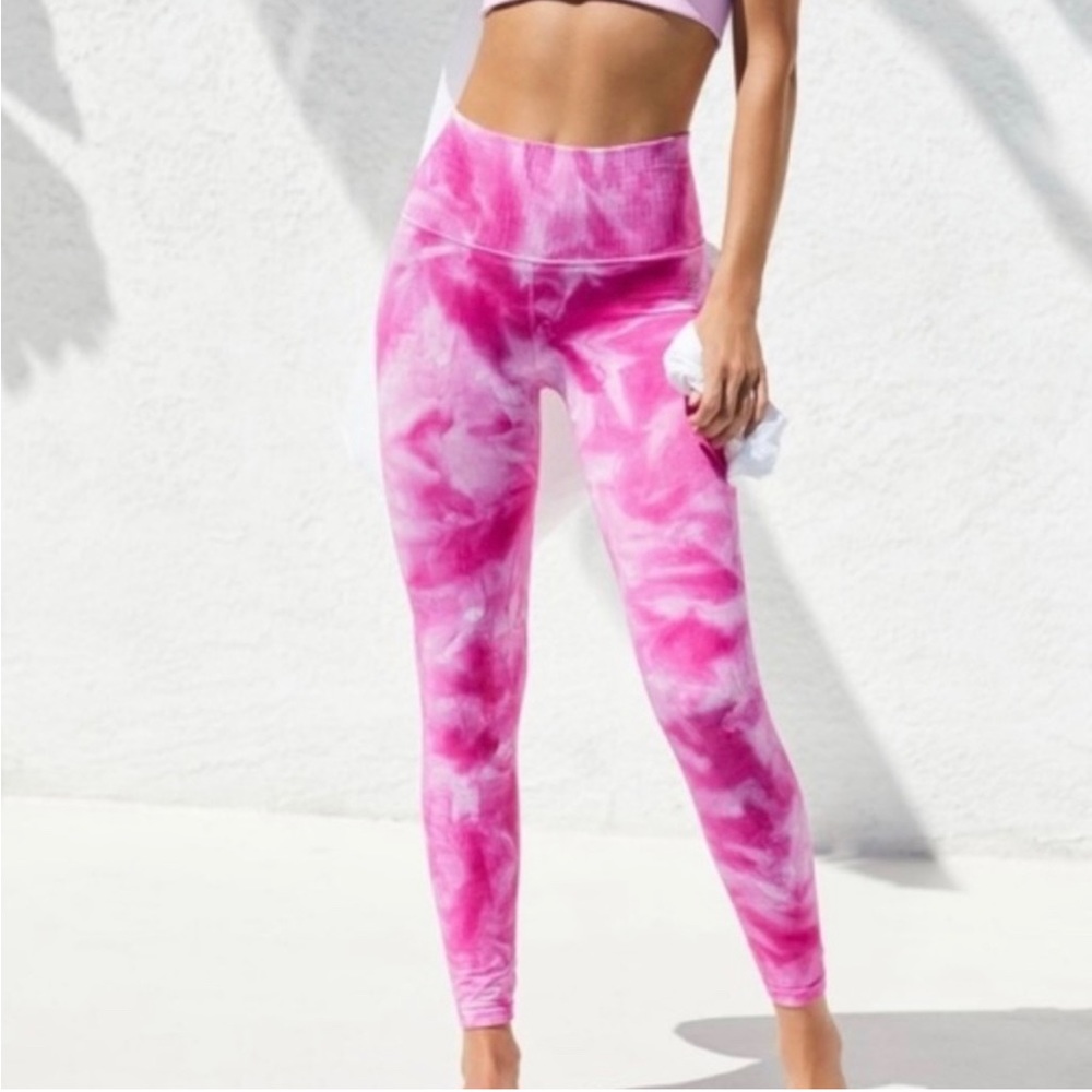 FP Movement by Free People Pink Tie-Dye Leggings